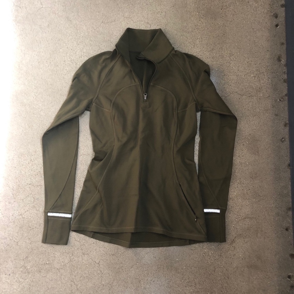 Olive Green First Mile Quarter Zip Lulu Jacket